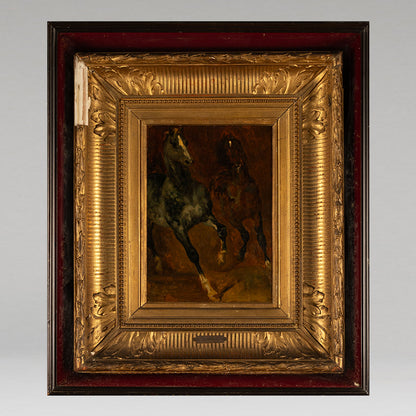 attributed to Theodore GERICAULT (Fr. 1791-1824 ) / Deux chevaux au trot