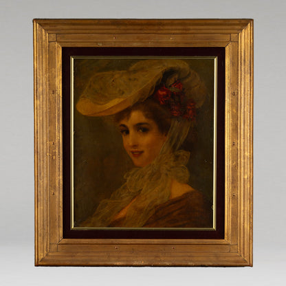 未知藝術家《戴帽子的女士》