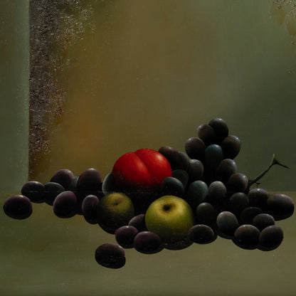 Michael BATTUT (French 1946-) / Black grapes on a green back