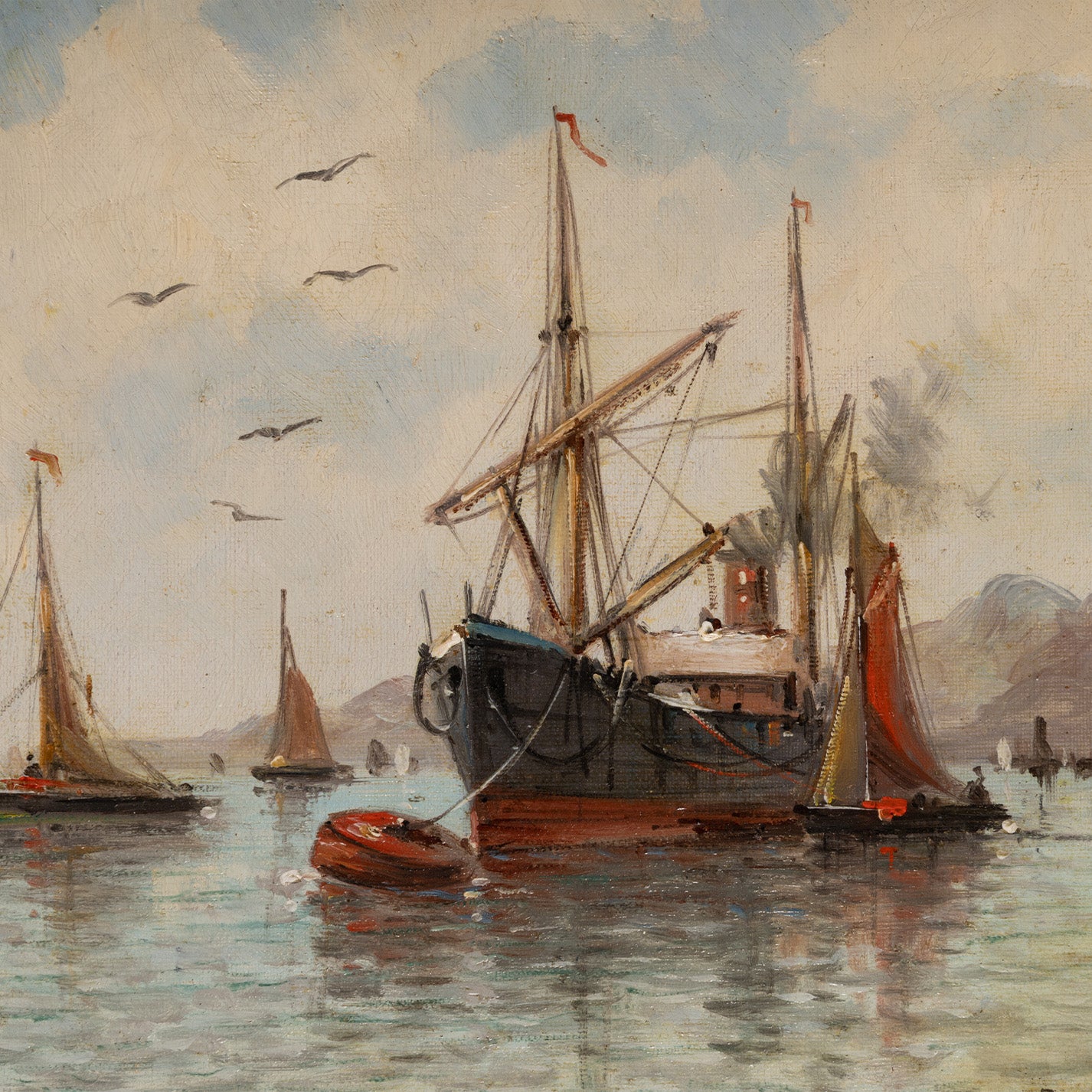 Leon LECLERC ( Fr. 1866 - 1930 ) / Navires au port de Dunkerque