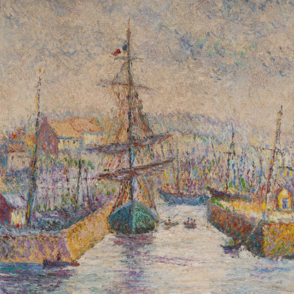 Hughes Claude PISSARRO ( Fr. 1935- ) / L'entrée des bassins à Granville