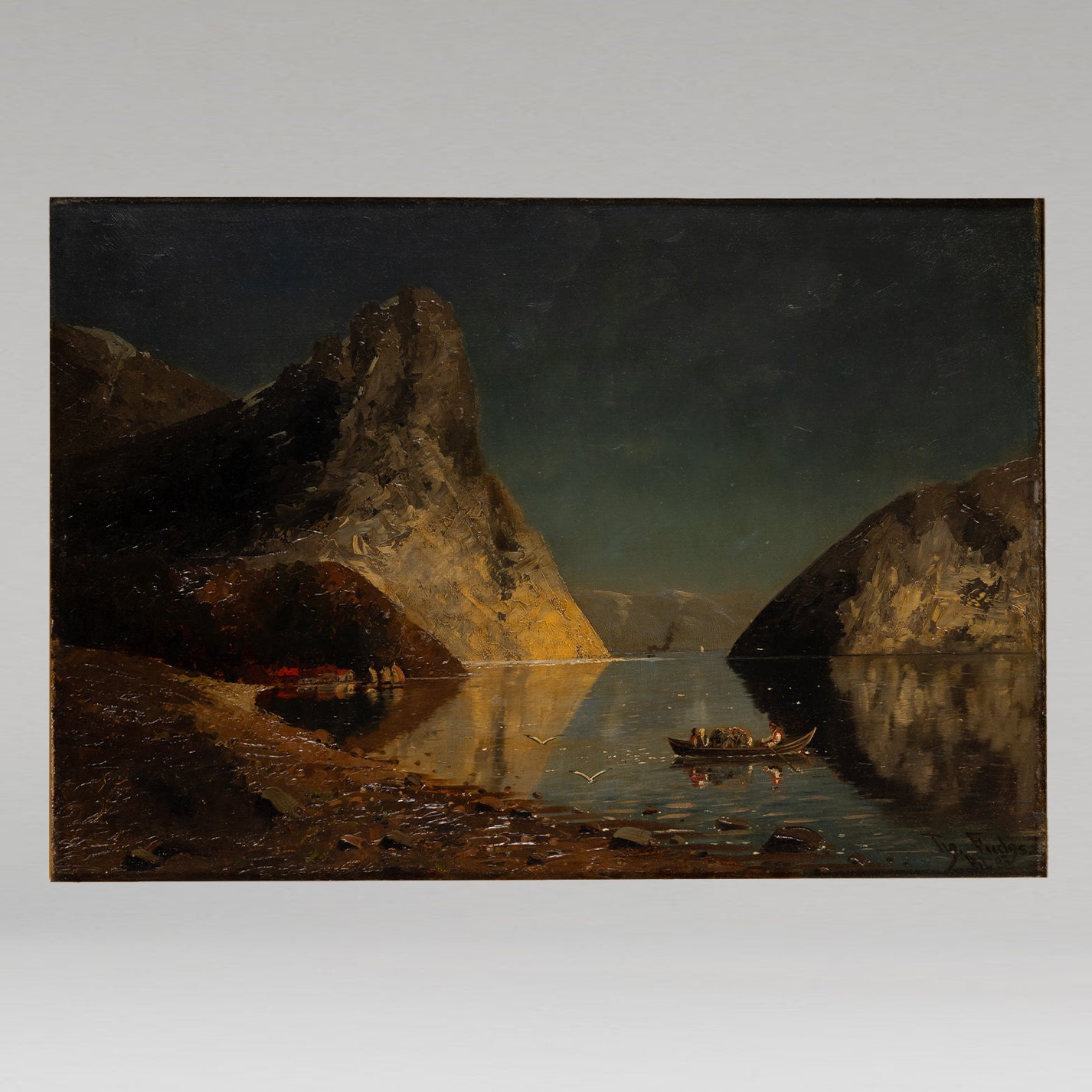 Therese FUCHS ( Germany 1849 - 1910 ) / Sunset in the fjord