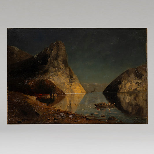 Therese FUCHS ( Germany 1849 - 1910 ) / Sunset in the fjord