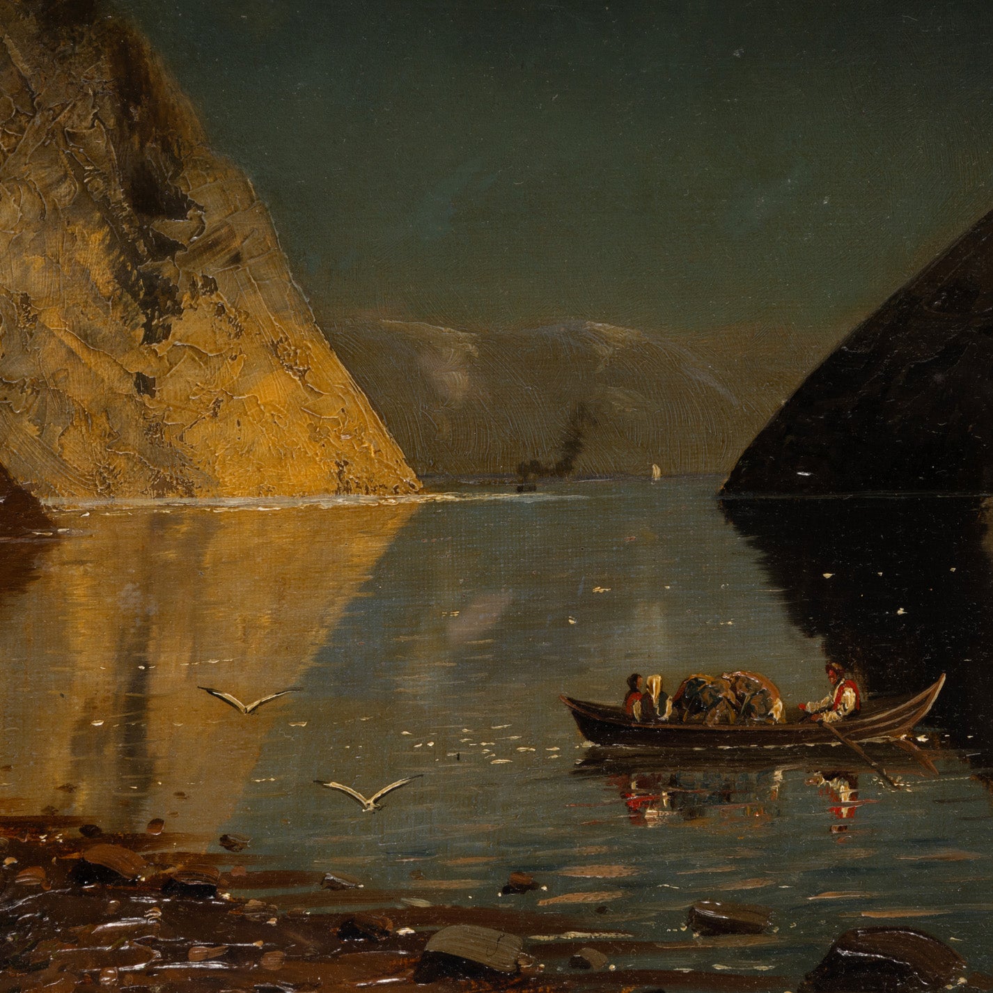 Therese FUCHS ( Germany 1849 - 1910 ) / Sunset in the fjord