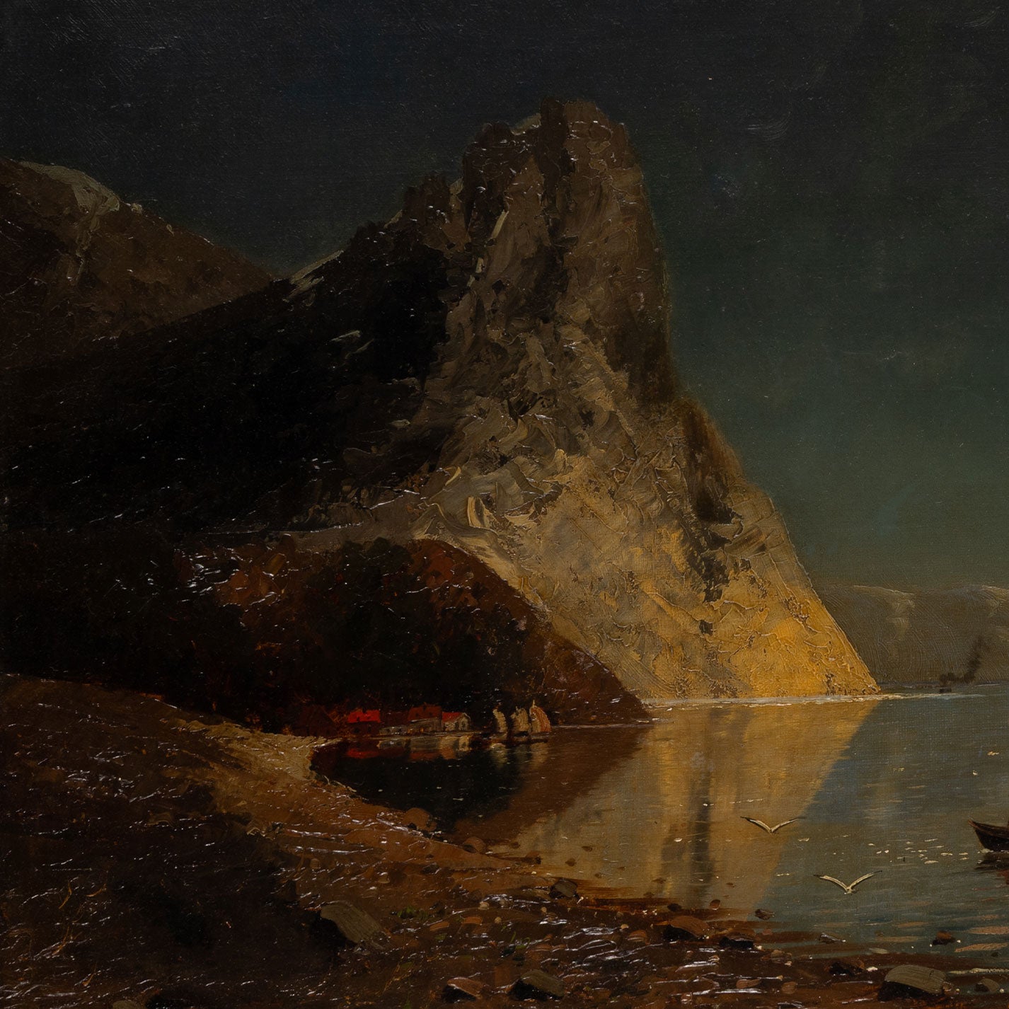 Therese FUCHS ( Germany 1849 - 1910 ) / Sunset in the fjord