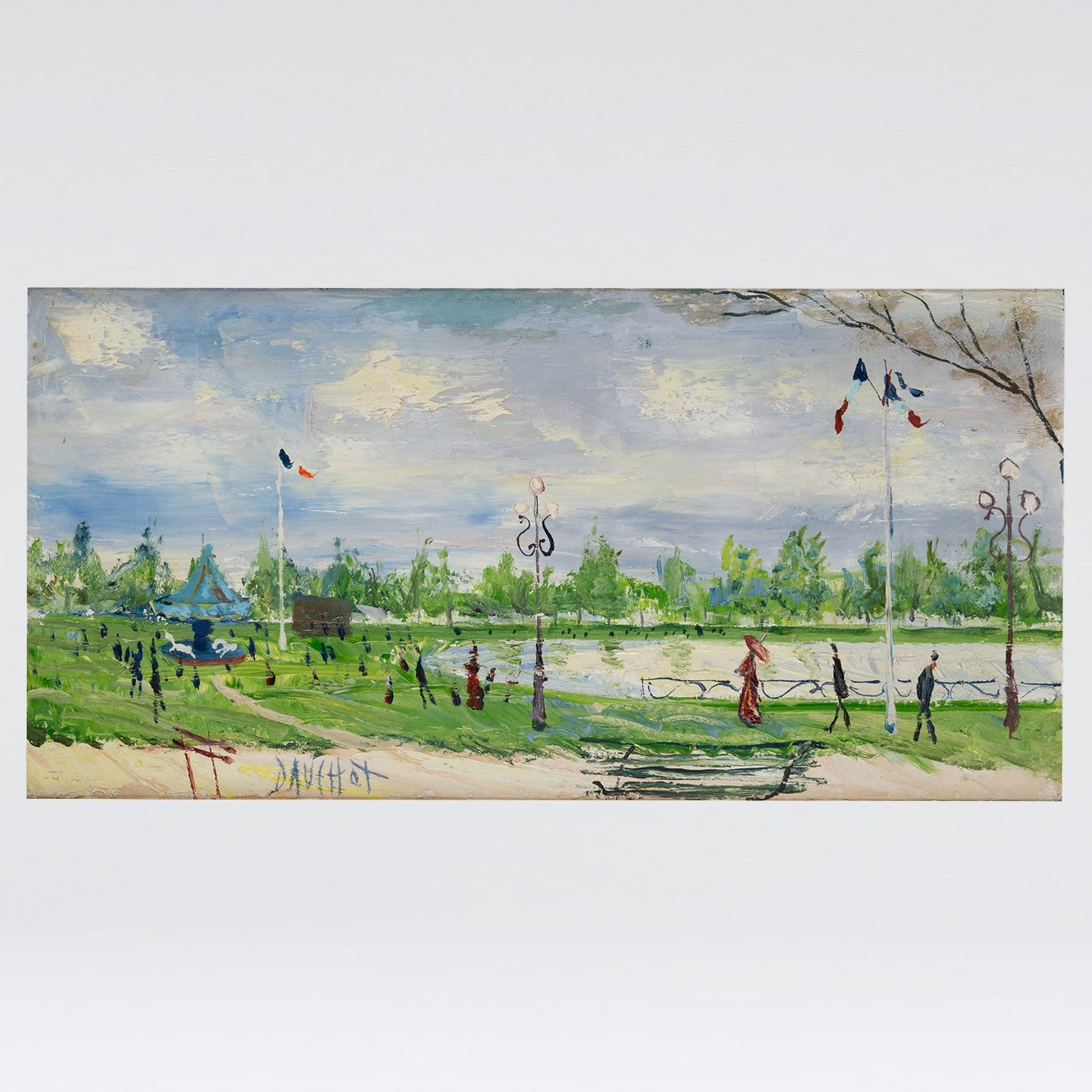 [B1213] Gabriel DAUCHOT ( Fr.1927 - 2003 ) / Lac au Manège