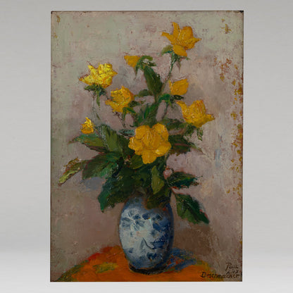 Paul Alex DESCHMAKER ( Fr. 1889 -1973 ) / Yellow Roses