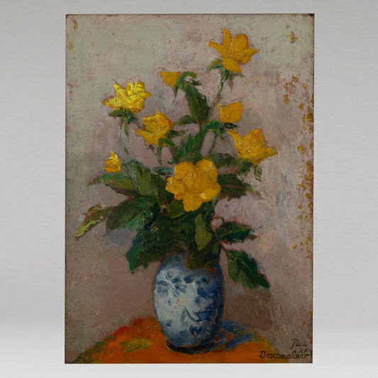 Paul Alex DESCHMAKER ( Fr. 1889 -1973 ) / Yellow Roses