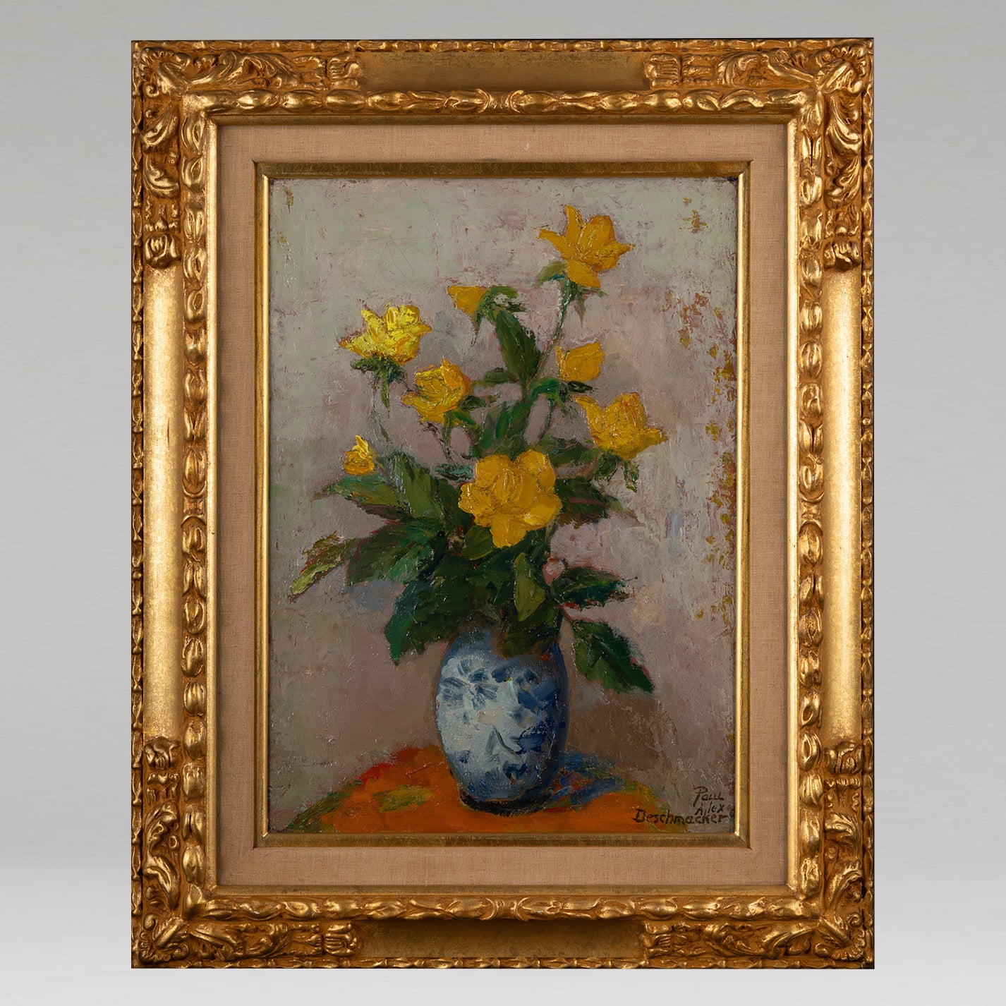 Paul Alex DESCHMAKER ( Fr. 1889 -1973 ) / Yellow Roses