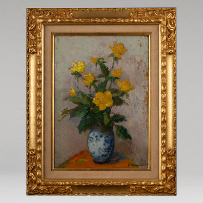 Paul Alex DESCHMAKER ( Fr. 1889 -1973 ) / Yellow Roses