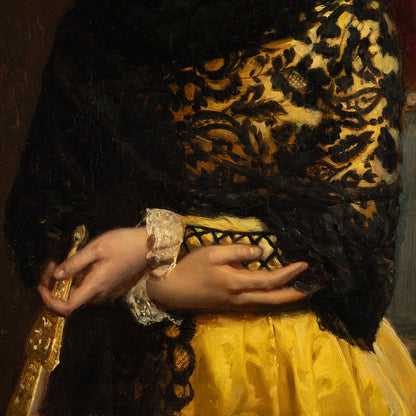 John Bagnold BURGESS( Br. 1830 - 1897 ) / Woman with Floral Adornments