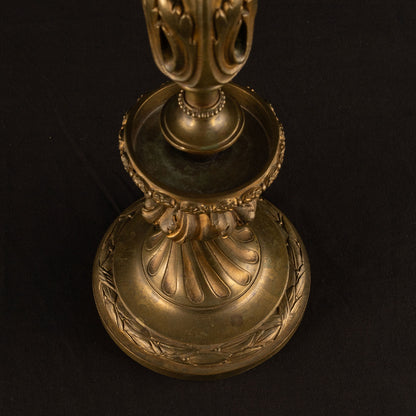 Bronze sculpture crystal glass vase