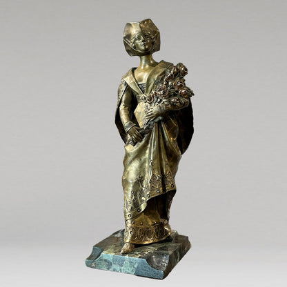 Attributed to Gustavo Obiols Delgado "Woman with bouquet"