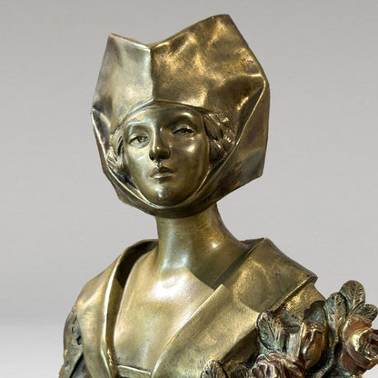 Attributed to Gustavo Obiols Delgado "Woman with bouquet"