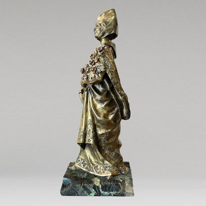 Attributed to Gustavo Obiols Delgado "Woman with bouquet"