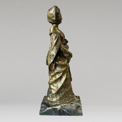 Attributed to Gustavo Obiols Delgado "Woman with bouquet"