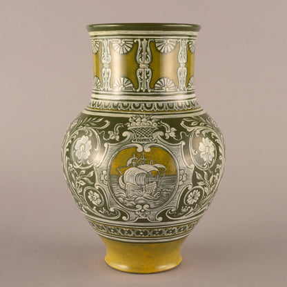 Doulton Lambeth "Ship pattern vase"