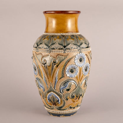 Doulton Lambeth "Flower Vase with Flower Pattern"