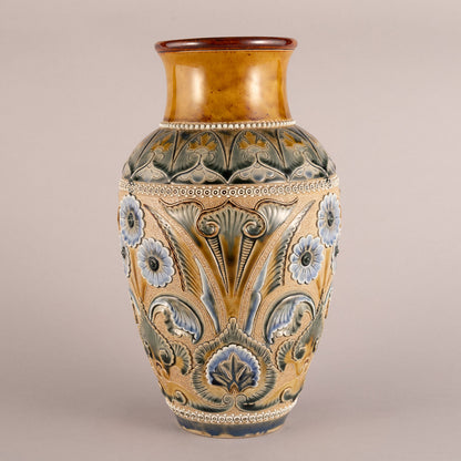 Doulton Lambeth "Flower Vase with Flower Pattern"