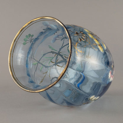 Vase with enameled flowers and birds pattern (pair)
