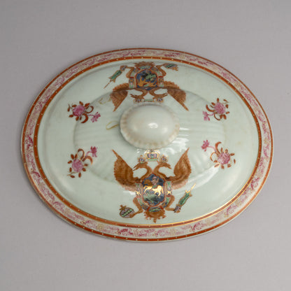 Soup tureen with emblem of eagle(Russia?)