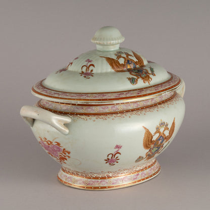 Soup tureen with emblem of eagle(Russia?)