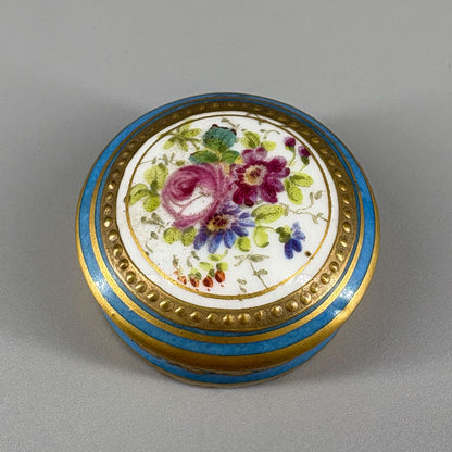 Floral Pattern and Gold Tea Caddy
