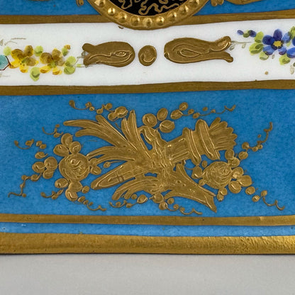 Floral Pattern and Gold Tea Caddy