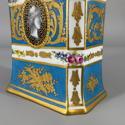 Floral Pattern and Gold Tea Caddy
