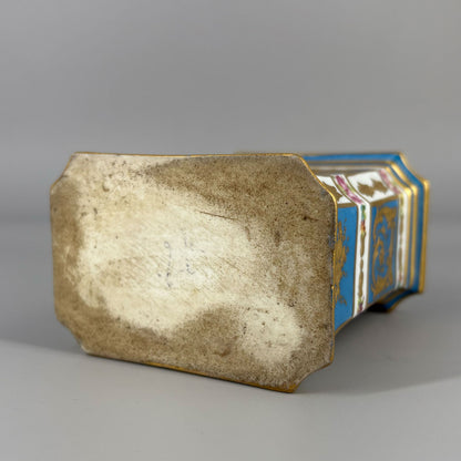 Floral Pattern and Gold Tea Caddy