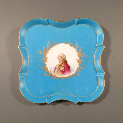 Sèvres Style Tray with Portrait of Louis XVI