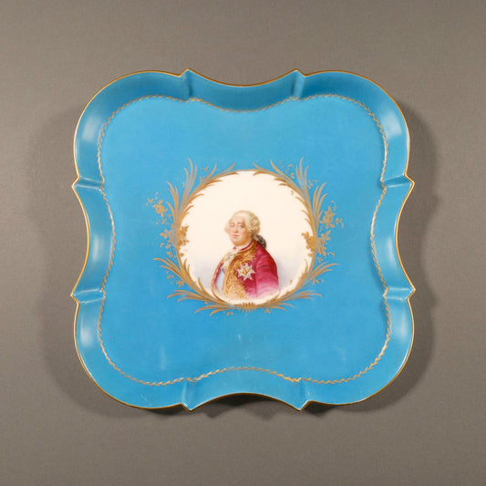 Sèvres-Style Tray with Portrait of Louis XVI