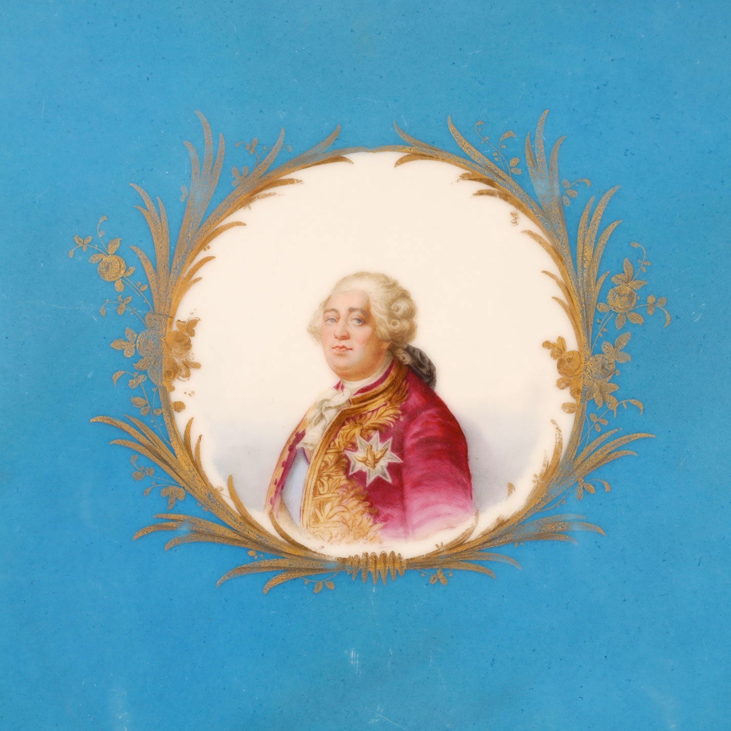 Sèvres Style Tray with Portrait of Louis XVI