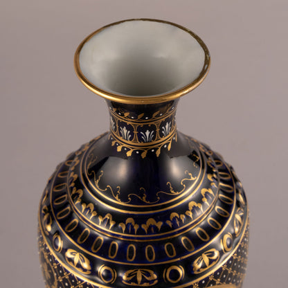 Vienna "Cobalt & gold vases (pair)"