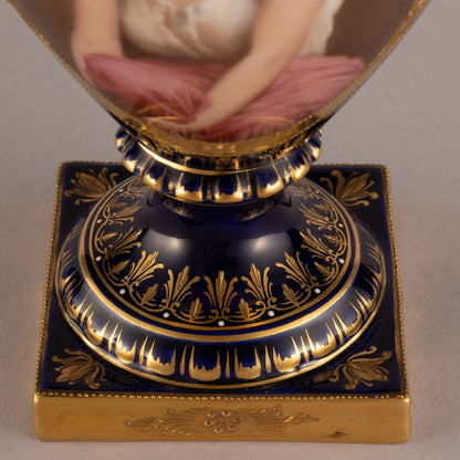 Vienna "Cobalt & gold vases (pair)"