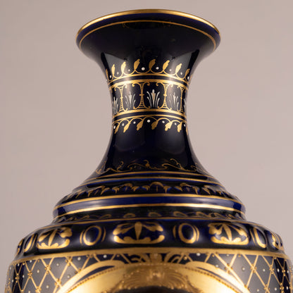 Vienna "Cobalt & gold vases (pair)"