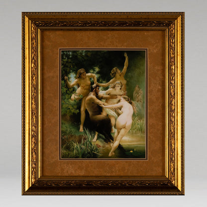 Nymphs and Satyr (ceramic plate image )