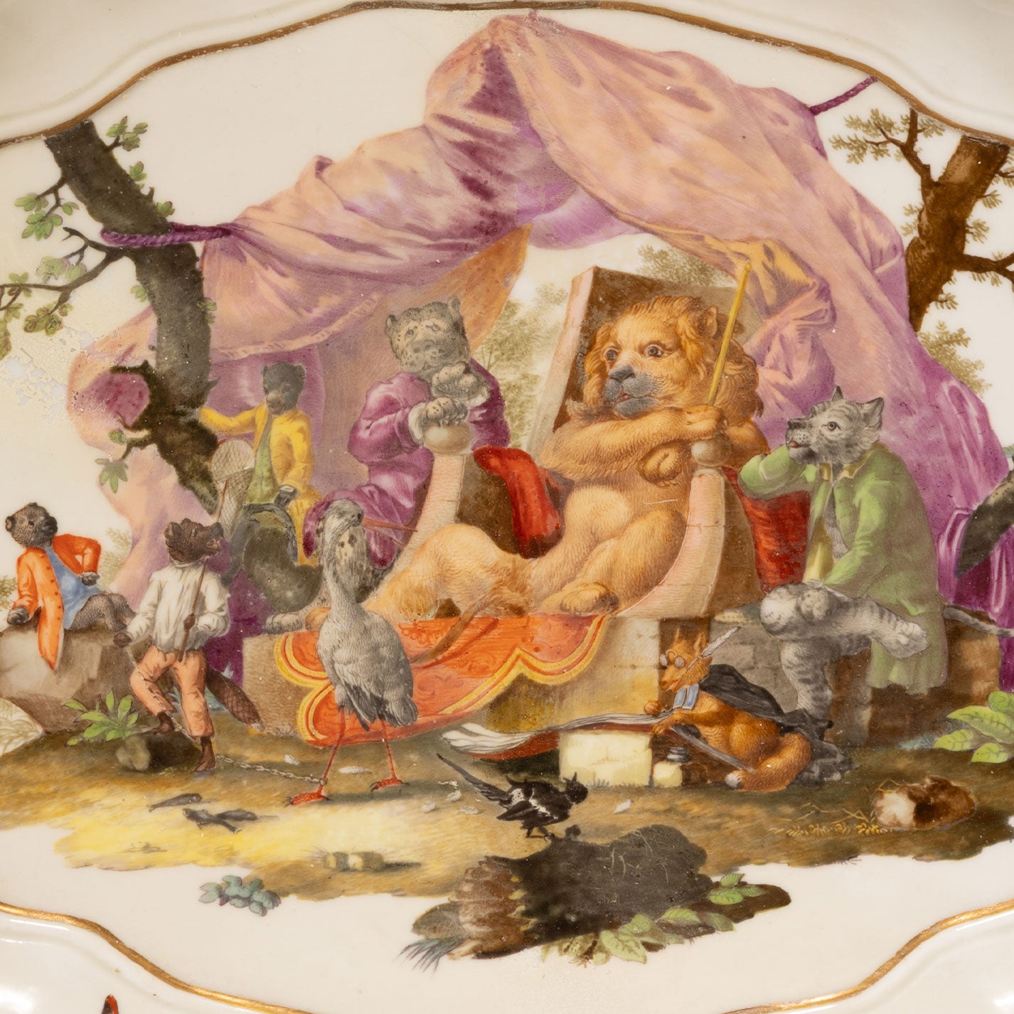 Meissen 梅森/麥森瓷 動物紋盤