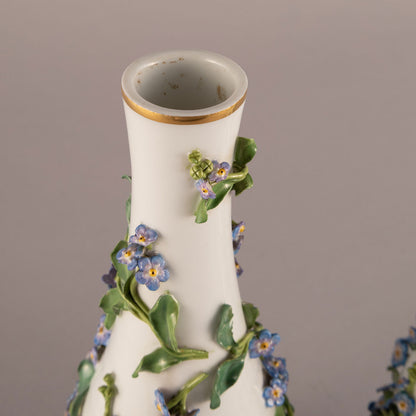 Meissen "Forget-me-not applique decorative pots (pair)"