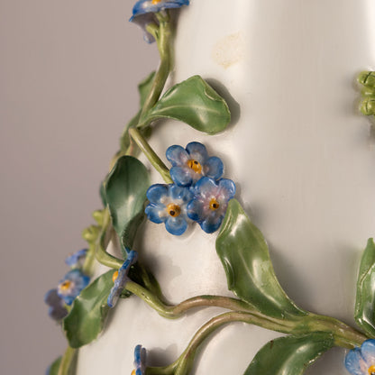 Meissen "Forget-me-not applique decorative pots (pair)"