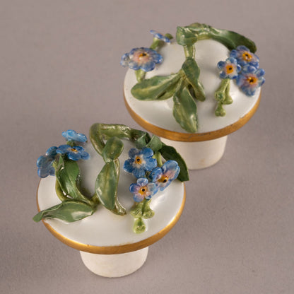 Meissen "Forget-me-not applique decorative pots (pair)"