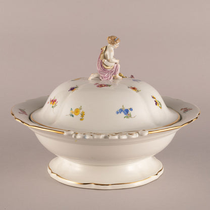 Meissen 梅森/麥森瓷 天使花朵托盤