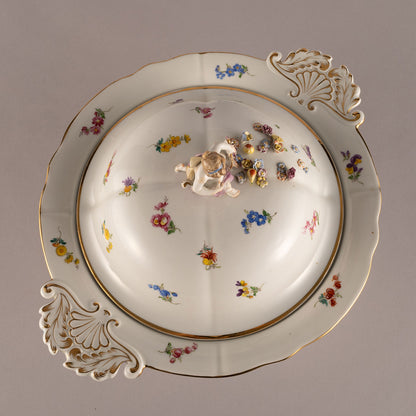 Meissen 梅森/麥森瓷 天使花朵托盤