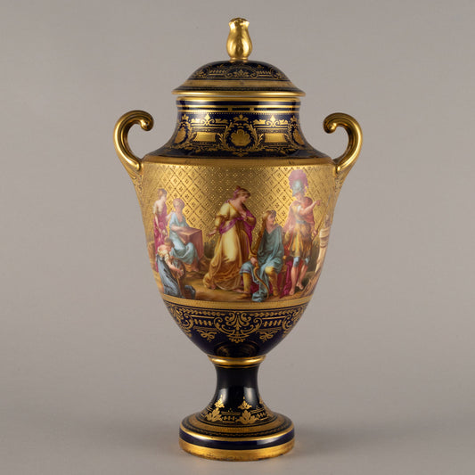 Vienna Style "Cobalt Gild Decorated Vase"