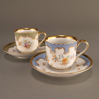 MEISSEN "Noble motif cup and saucer set of 2"