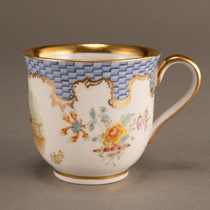 MEISSEN "Noble motif cup and saucer set of 2"