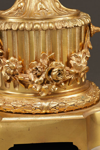 Cobalt-Glazed and Gilt Covered Urn with Madonna and Angels design