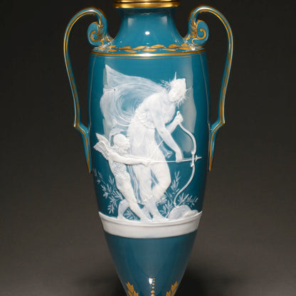 MINTON / Pate-Sur-Pate Vase with Lid (Pair ) [G0404]