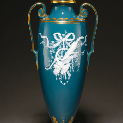 MINTON / Pate-Sur-Pate Vase with Lid (Pair ) [G0404]