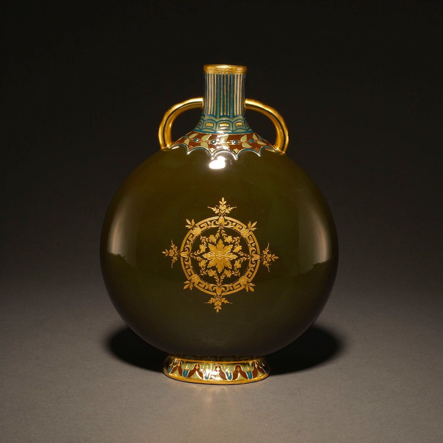 MINTON / Pate-Sur-Pate Vase " Acrobatic Goddess and Cupid " [G0410]